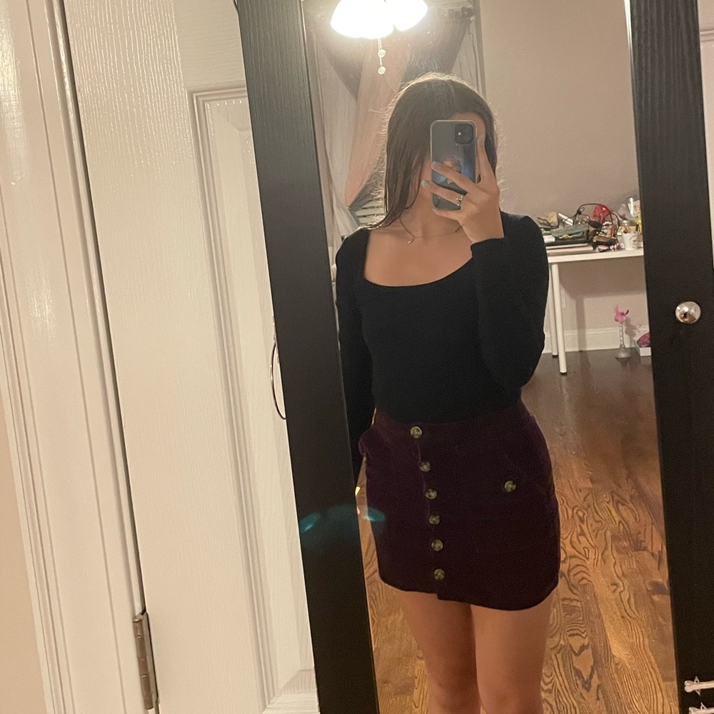 Forever 21 Maroon button-down skirt